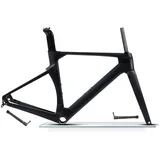 HIMALO Carbon Rennrad-Rahmensatz 700c Scheibenbremse Rennrad Rahmen 43.5/46/48/50/52/54/56cm Leichter Rahmen Steckachse 100mm/142mm Interne Verlegung (Size : 48CM)