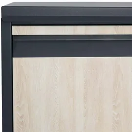Mendler Paketkasten HWC-G80, Paketbox Standbriefkasten Paketbriefkasten Größe XL ~ verzinkt anthrazit, Holzoptik hell