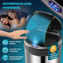 monzana Mülleimer 50 l Silber