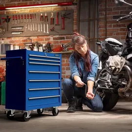Arebos Werkzeugwagen Metall 660 mm blau unbestückt
