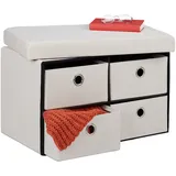 Relaxdays Truhenbank Creme 39 x 60 x 38 cm