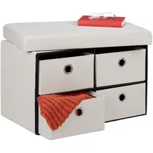 Relaxdays Truhenbank Creme 39 x 60 x 38 cm