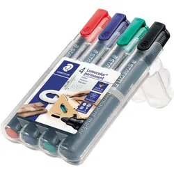 STAEDTLER Permanent Marker Rundspitze ca2mm sortiert, nachfüllbar, DRY SAFE