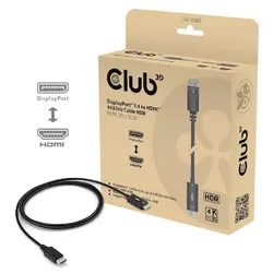 Club 3D Adapterkabel DisplayPort 1.4 zu HDMI 4K60Hz mit HDR St./St. 2m schwarz