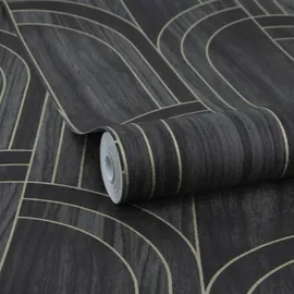 Sublime Modella Vliestapete 10 m x 52 cm Schwarz/Gold 1 St