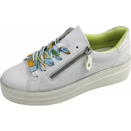 REMONTE Damen Sneaker D1C06, Frauen Halbschuhe,lose Einlage,Strassenschuhe,Sportschuhe,Freizeitschuhe,Turnschuhe,Weiss Kombi (80),39 EU - 39