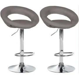 CLP 2er Set Barhocker Olinda Stoffbezug I Barstühle höhenverstellbar und drehbar I Thekenhocker mit Rückenlehnen