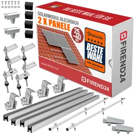 FIREND24 Photovoltaik Solarpanel Halterung 2x Montage Set Ziegeldach 25-40