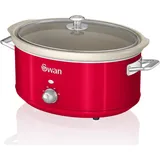 Swan Retro 6,5 l abnehmbarer Behälter, antihaftbeschichtet, Keramik, Vintage-Design, rot