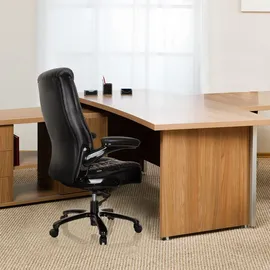HJH Office XXL Drehstuhl INSTRUCTOR III Kunstleder Schwarz Bürostuhl bis 220kg belastbar, Armlehnen klappbar
