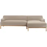 Beliani Ecksofa Taupe 3-Sitzer linksseitig