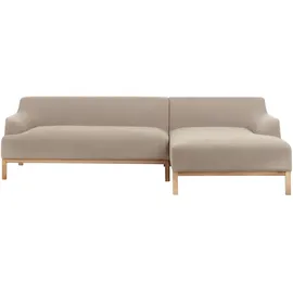 Beliani Ecksofa Taupe 3-Sitzer linksseitig