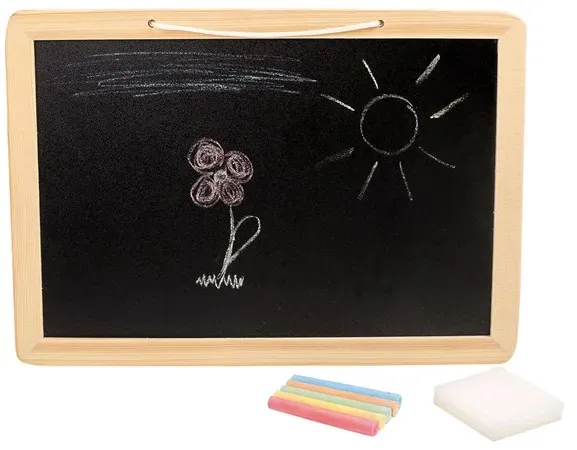 - Wooden Chalkboard with Colored Crayon