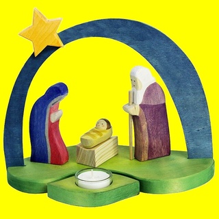 Ostheimer 5530280 Leuchter Krippe Leuchtbogen mit Maria & Josef & Jesus Weihnachtsschmuck