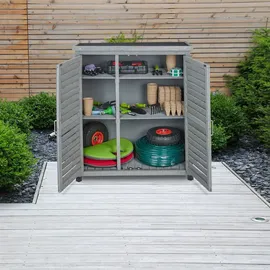 Relaxdays Gartenschrank 97 x 86,5 x 47 cm Grau