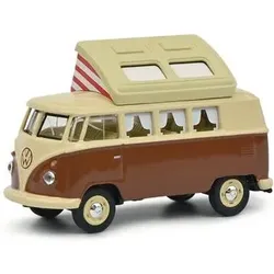 SCHUCO 452026600 1:64 VW T1 Camper mit offenem Klappdach, beige-braun