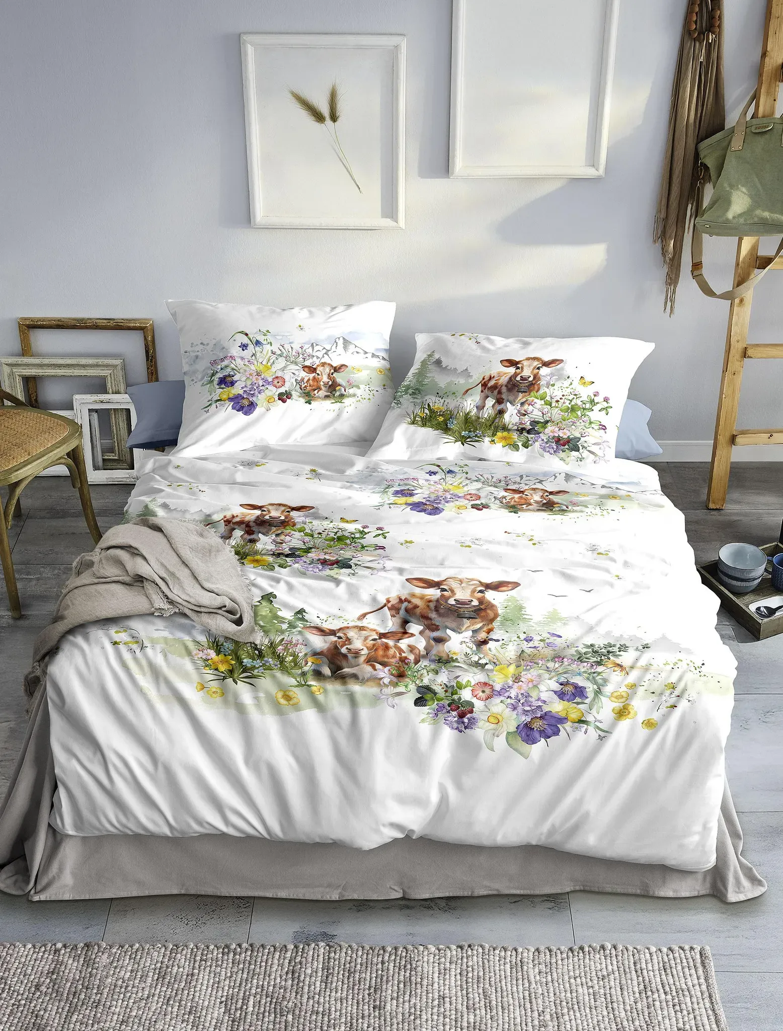 Bettwäsche IRISETTE "Wave 8767", weiß (multi), B/L: 135cm x 200cm, 1 Stk., 1 Stk., Mako-Satin, B/L: 80cm x 80cm, 2, Mako-Satin, Obermaterial: 100% Baumwolle, Bettwäsche, Bettwäsche, anschmiegsam und atmungsaktiv, Ganzjahresqualität