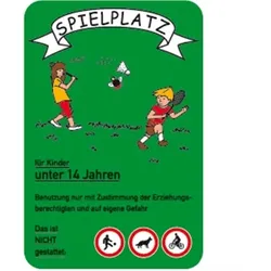 Schild Spielplatz für Kinder unter 14 Jahren..., grün, Alu, 400x600 mm