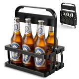 Flaschenträger für 6 Flaschen 32×23×28 cm Flaschenträger Kunststoff mit Griff, Faltbarer Bierträger Klappbar, Getränkekorb, Flaschenkorb 6 Flaschen für Wasser, Bier & Softdrinks Küche & Keller