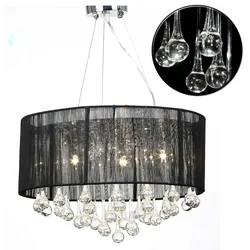 vidaXL Kristall Kronleuchter mit 85 echten Glas Kristallen schwarz