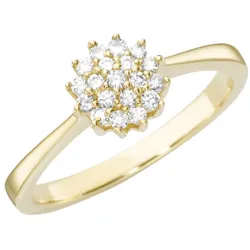 Luigi Merano Ring Blüte mit Brillanten, Gold 585 Ringe   Weiss Damen 