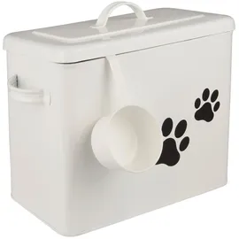 ib laursen Metall-Box mit Deckel für Hundefutter + Messbecher in weiss | Gr.: onesize