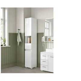 VASAGLE Hochschrank 30 x 30 x 170 cm Weiß Holz, MDF