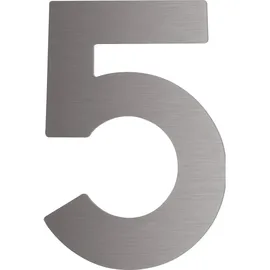 SCHÖSSWENDER Hausnummer 5 Edelstahl Grau