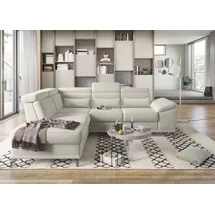 sit&more Ecksofa SIT & MORE "Cabrio L-Form, B: 274 cm, mit Sitztiefen-, Arm- & Kopfteilverstellung", beige (linen), B:274cm H:87cm T:230cm, 100% Polyester, Sofas, Ecksofa, 3 Nierenkissen, Federkern, optional Bettfunktion und Stauraum