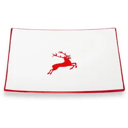 Gmundner Keramik Rubinroter Hirsch, Speiseteller Trend (26x26cm)