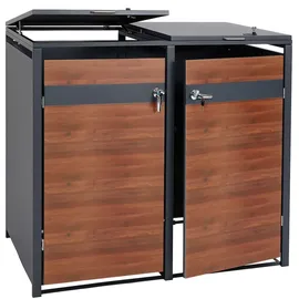 Mendler Mülltonnenverkleidung HWC-J82 50 kg anthrazit