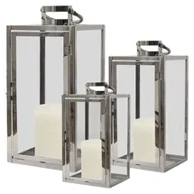 Mojawo 3er Set Edelstahl-laternen 30/40/53cm-dmc8113e