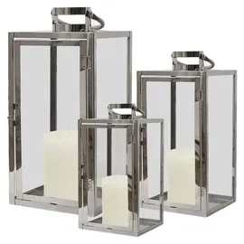 Mojawo 3er Set Edelstahl-laternen 30/40/53cm-dmc8113e