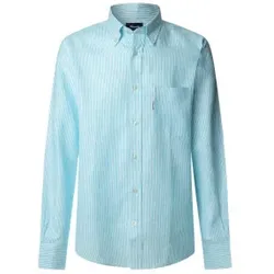 Façonnable für Herren. FM301962 Bengalisch türkisfarbenes Hemd (XXL), Lässig, Baumwolle, Langarm