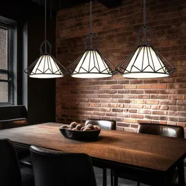 GLOBO Hängelampe, Metall, Textil, schwarz, 3 Flammig, H 120 cm