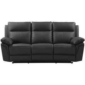 vente-unique Relaxsofa 3-Sitzer - Büffelleder - Schwarz - PAKITA