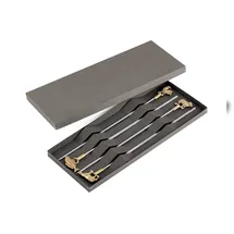 Triangle Grillspieße-Set 4-tlg. Edelstahl/Messing Silber