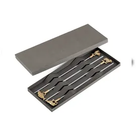 Triangle Grillspieße-Set 4-tlg. Edelstahl/Messing Silber