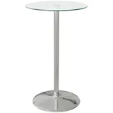 Homcom Bartisch für 2 Personen Bistrotisch mit Tischplatte aus Hartglas,