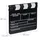 Relaxdays Filmklappe Holz, Regieklappe, Synchronklappe, Clapperboard, beschriftbar, Deko, H x B: 26 x 30 cm, schwarz, Holzwerkstoff, 30x26x1.5 Dekoration