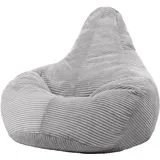 I.C.O.N. Icon Dalton Sitzsack Cord, Grau, Gaming Sitzsack Erwachsene mit Füllung, Bean Bag, Cord Sessel, Lounge Sessel, Lounge Stuhl, Schlafzimmer, Wohnzimmer, Wohnzimmer Möbel