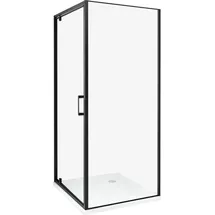 Beliani Duschkabine Einzeltür rechts 80 x 185 cm Schwarz/Sicherheitsglas