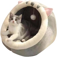 Katzenhaus Höhle Katzenbett Weich Flauschig Katzenzelt mit Waschbaren Kissen für Kleine Mittelgroße Katzen Hunde Haustiere Gemütliches Zelt Katzennest Bett für Indoor Outdoor (S)