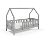 masseno Kinderbett Bella 80 x 160 cm Kiefer hellgrau silber