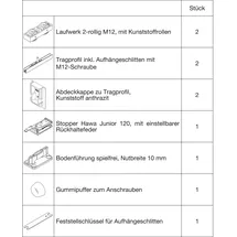 HAWA Junior 120/B Schiebetürbeschlag-Set Schwarz