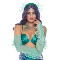 shoperama Kostüm-Zubehör Set Meerjungfrau Armstulpen und Kopfschmuck von Leg Avenue Nixe Accessoire
