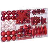 DEUBA Weihnachtskugeln 102er Set Christbaumkugeln Weihnachtsbaumkugeln Weihnachtsbaumschmuck Rot