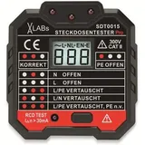 VA LABS Steckdosentester mit RCD-Prüfung und LCD