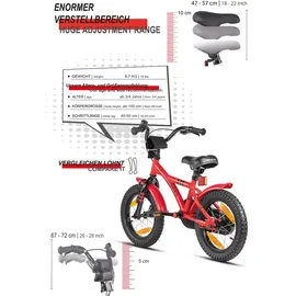 PROMETHEUS BICYCLES Hawk 14 Zoll RH 22 cm rot/schwarz