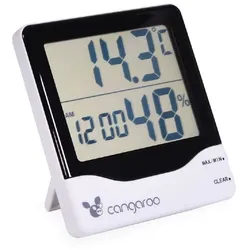 Cangaroo Thermometer 3 in 1, Hygrometer, Thermometer, digitale Uhr mit Wecker